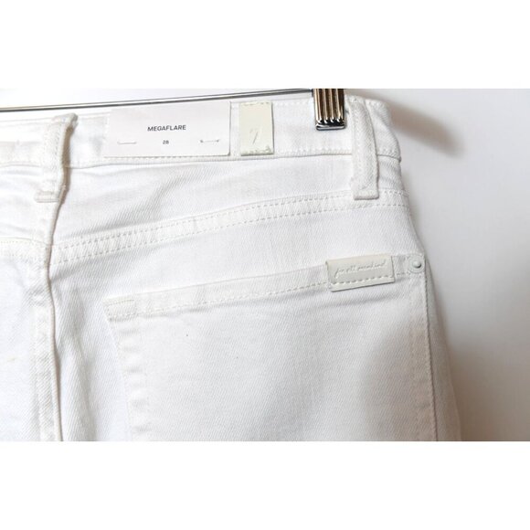 Seven For All Mankind Jeans Womens 28 White Mega Flare Denim Boho Western NEW - Picture 9 of 14